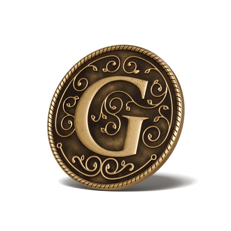 Personalised Medallion — Letter G — Antique Gold finish